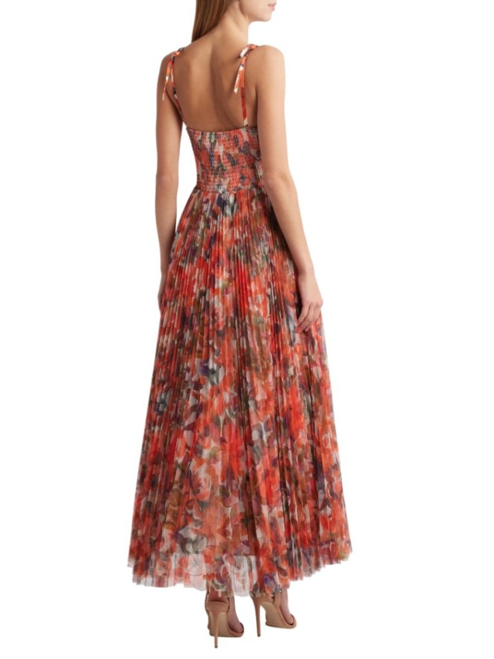 Hutch Smocked Tie-Strap Pleated Maxi Dress Sleeveless Occasion Dress Size XS New - Picture 5 of 9